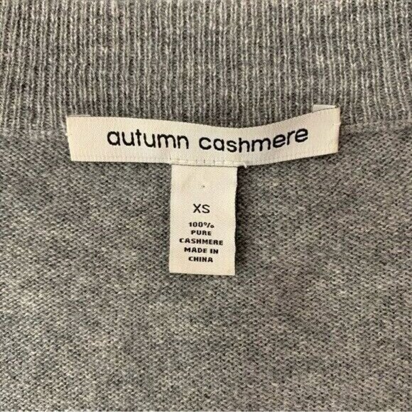 Autumn Cashmere Gray Sweater XS 100 Percent Cashmere Luxe Minimal - Picture 5 of 5